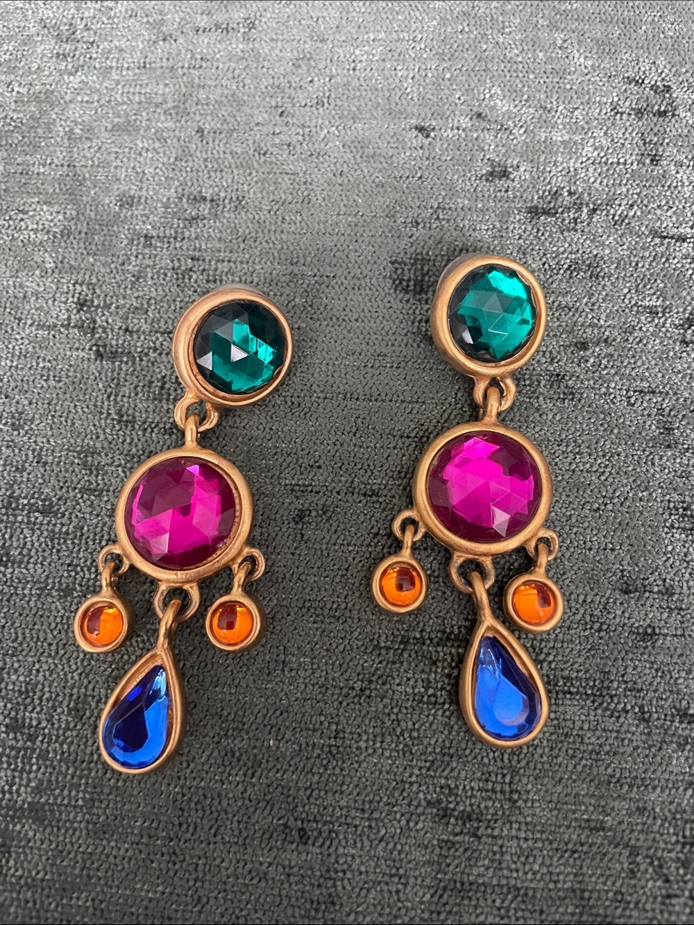 1980’s Vintage Boho Chandelier  Drop Dangle Earrings -